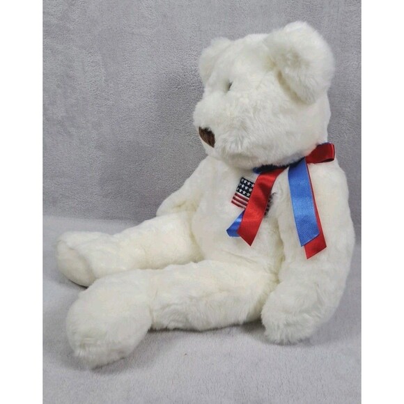 TY Beanie Buddy 29" White Bear Libearty Liberty 2000 American Flag Plush Toy - Picture 2 of 10
